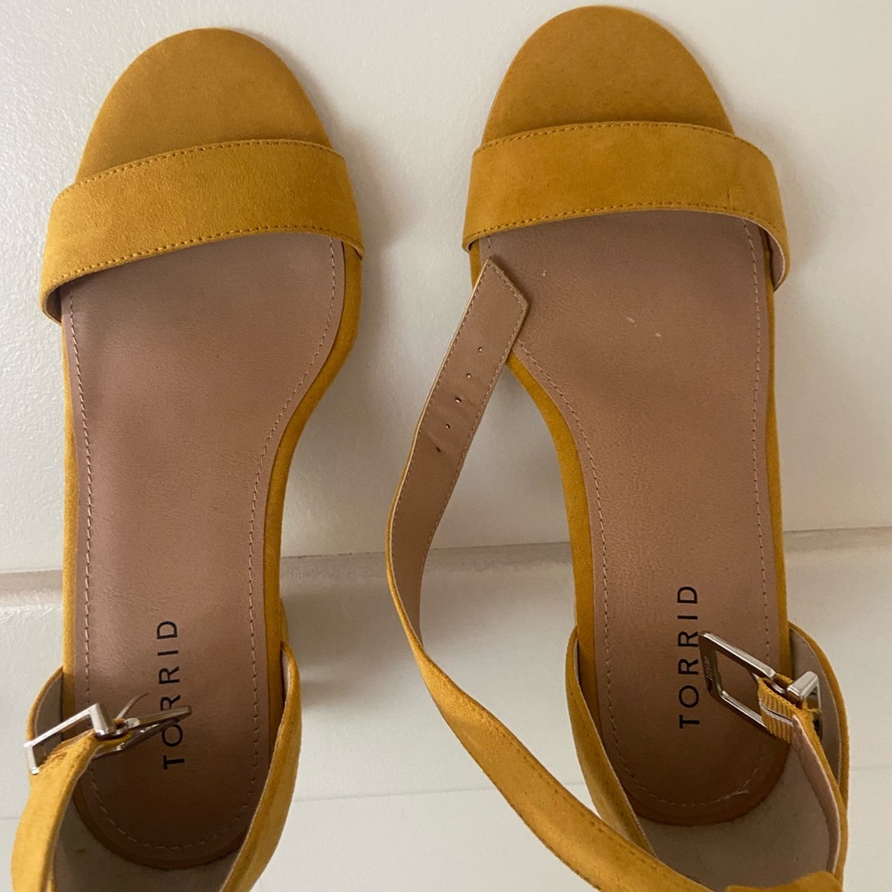 Torrid Yellow Suede Sandal/Heels